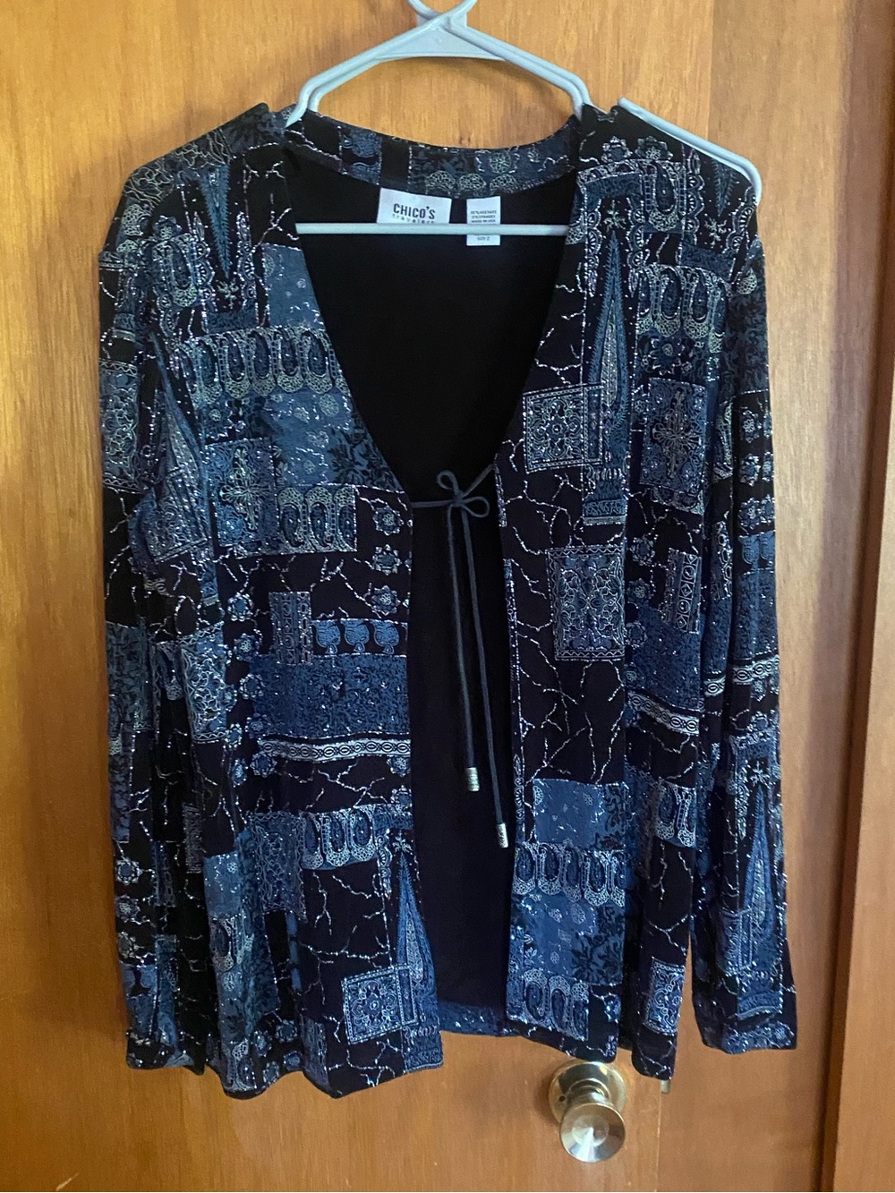 Chico’s Travelers Tie Front Cardigan